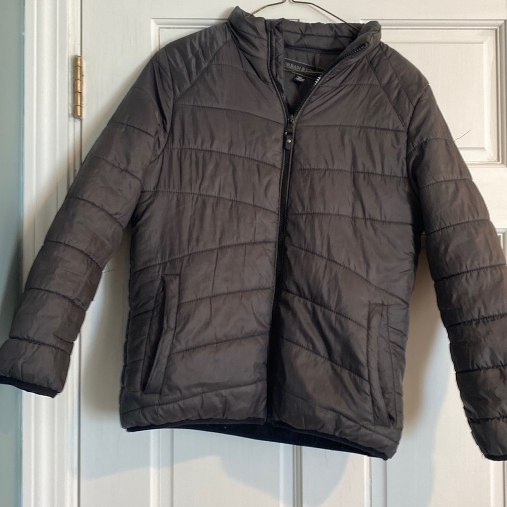 Gray puffer jacket